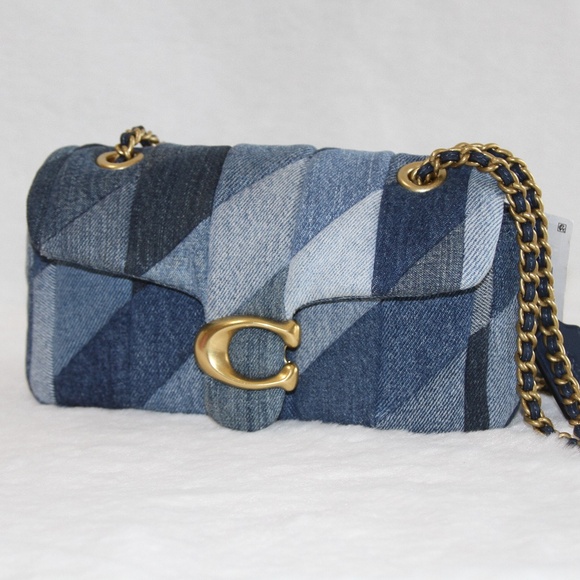 NWT COACH Tabby Shoulder Bag 20 with Patchwork Quilting Denim Purse - Picture 1 of 8